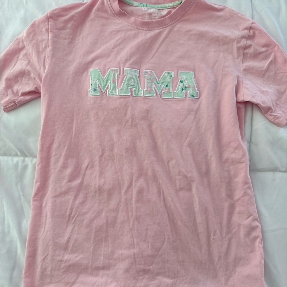 Ruffle Butts Pink 'MAMA' Short Sleeve Tee - Sz S